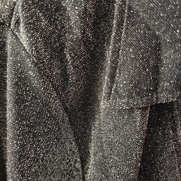 Vtg Semi Sheer Black Silver Metallic Button Up Shirt Size2X Y2K 90s Witch Dark - Picture 4 of 5